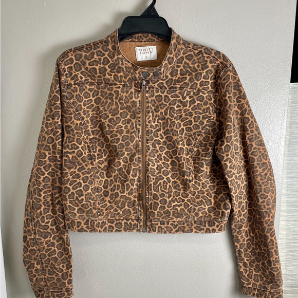 Tinseltown Cropped Jacket Leopard Print - Picture 1 of 7